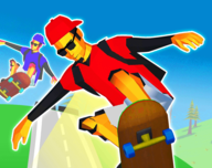 滑板蜿蜒的道路logo图