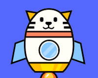 火箭猫单词logo图