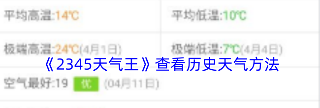 《2345天气王》查看历史天气方法