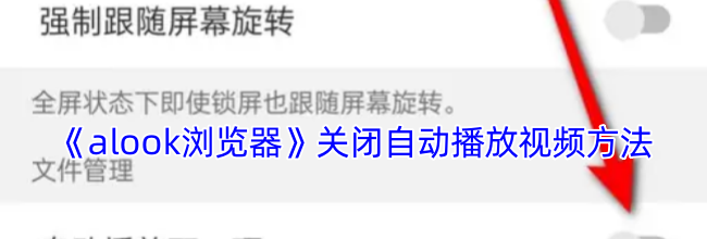 《alook浏览器》关闭自动播放视频方法