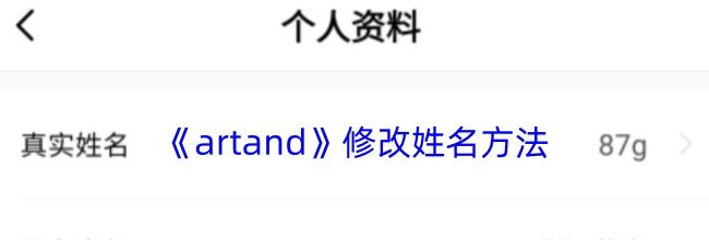 《artand》修改姓名方法