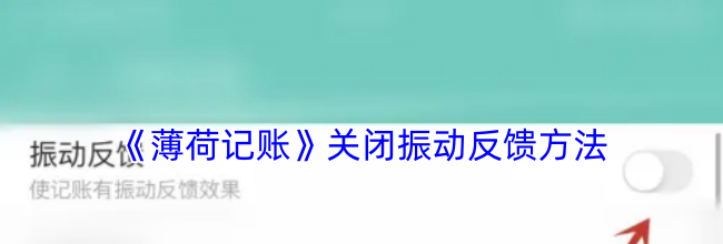 《薄荷记账》关闭振动反馈方法