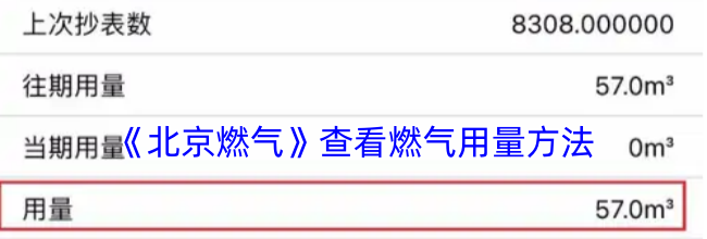《北京燃气》查看燃气用量方法