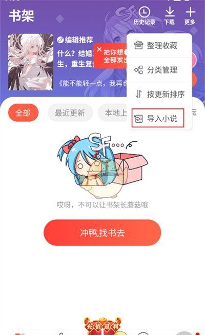 《菠萝包轻小说》导入小说方法