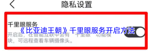 《比亚迪王朝》千里眼服务开启方法