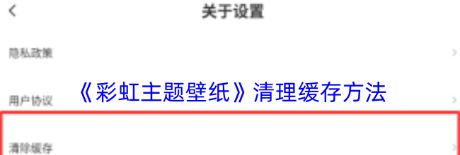 《彩虹主题壁纸》清理缓存方法