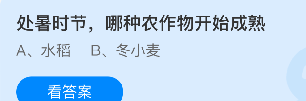 处暑时节，哪种农作物开始成熟