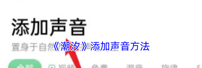 《潮汐》添加声音方法