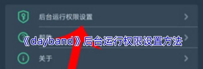 《dayband》后台运行权限设置方法