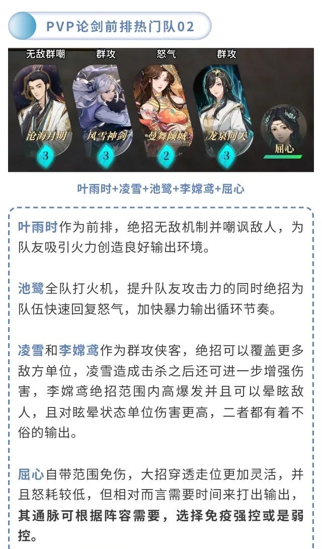 《对决！剑之川》常用阵容推荐