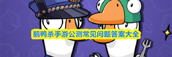鹅鸭杀手游公测常见问题答案大全