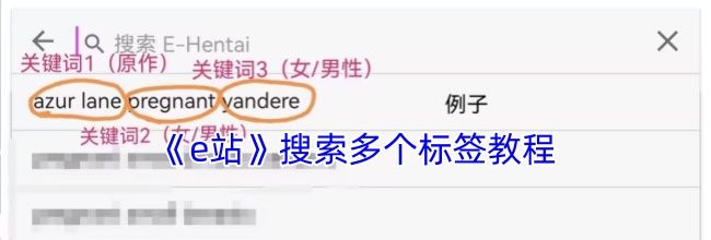 《e站》搜索多个标签教程