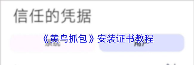 《黄鸟抓包》安装证书教程