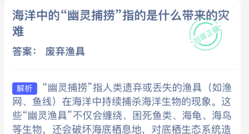 海洋中的幽灵捕捞指的是什么带来的灾难