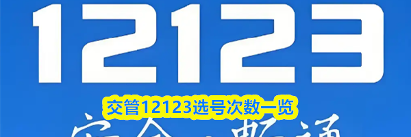 交管12123选号次数一览