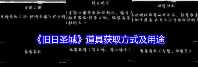 《旧日圣城》道具获取方式及用途