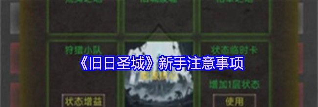 《旧日圣城》新手注意事项