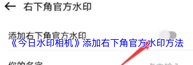《今日水印相机》添加右下角官方水印方法