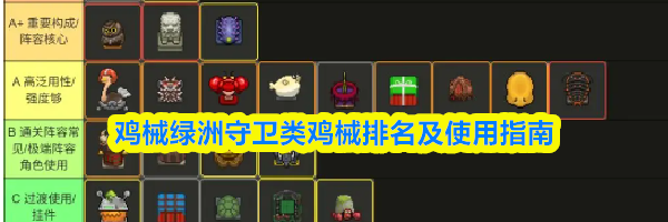 鸡械绿洲守卫类鸡械排名及使用指南