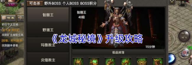《龙城秘境》升级攻略