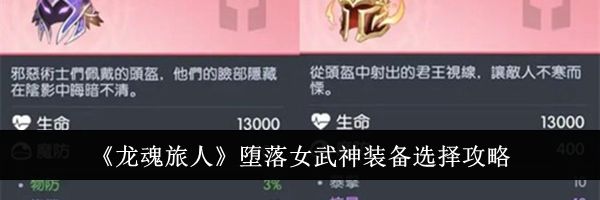 《龙魂旅人》堕落女武神装备选择攻略