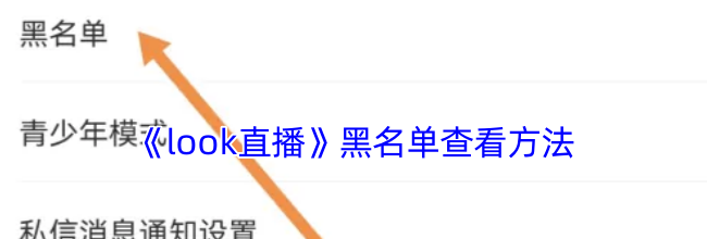 《look直播》黑名单查看方法