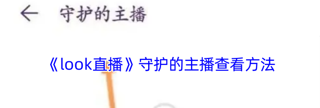 《look直播》守护的主播查看方法