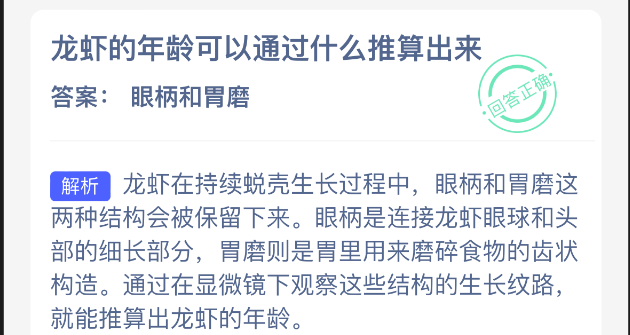 龙虾的年龄可以通过什么推算出来