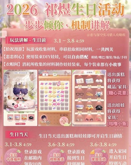 《恋与深空》步步倾你祁煜生日活动攻略