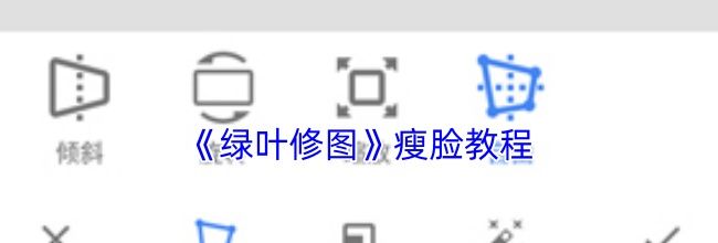 《绿叶修图》瘦脸教程