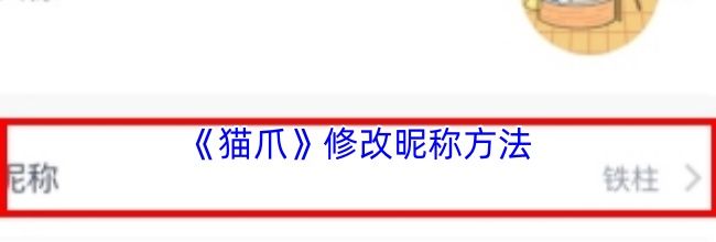《猫爪》修改昵称方法