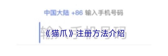 《猫爪》注册方法介绍