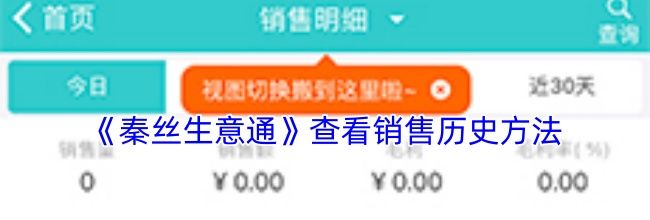 《秦丝生意通》查看销售历史方法