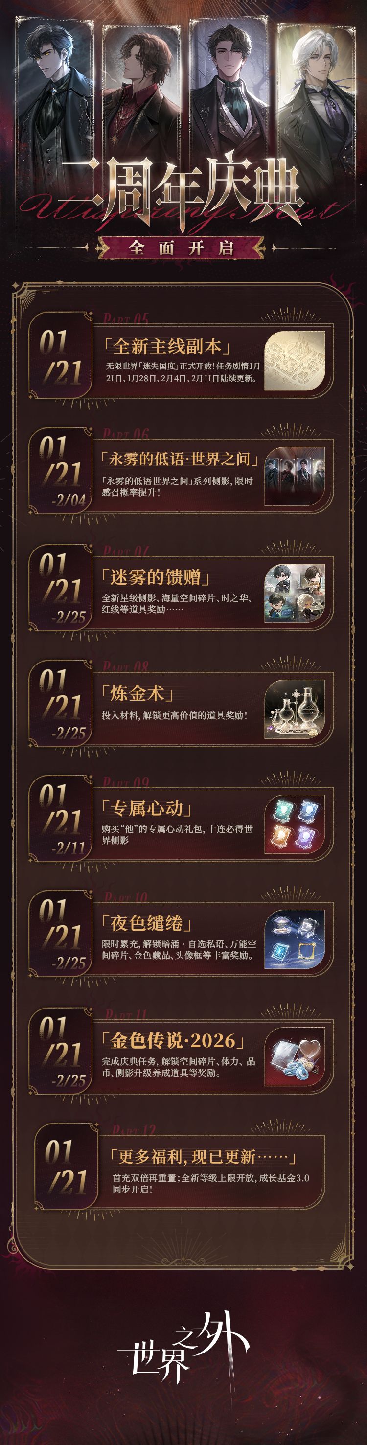 世界之外二周年庆典活动开放内容一览