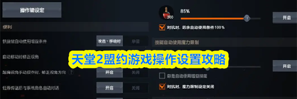 天堂2盟约游戏操作设置攻略