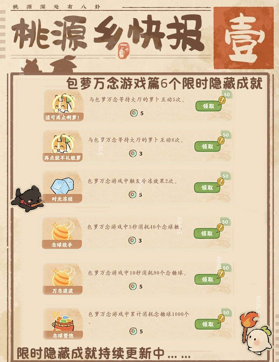 《桃源深处有人家》巫音和愿包萝万念游戏篇限时成就攻略