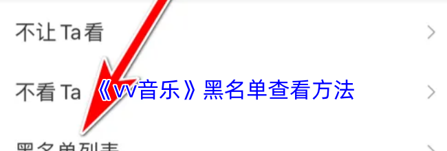 《vv音乐》黑名单查看方法