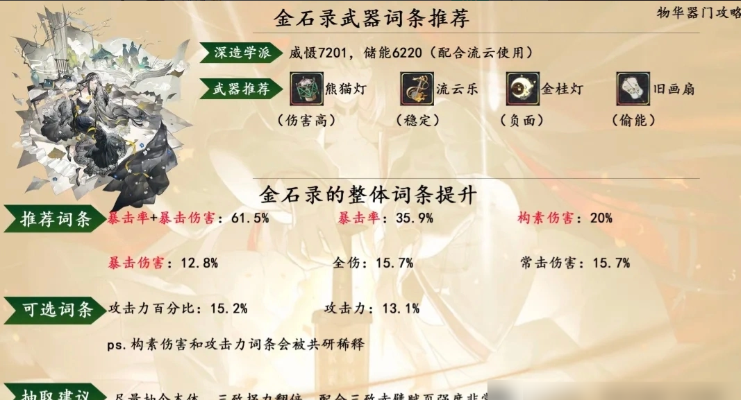 物华弥新金石录技能详情