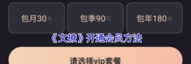《文撩》开通会员方法