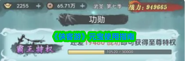 《侠客游》元宝使用指南