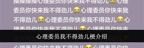 心理委员我不得劲儿梗介绍
