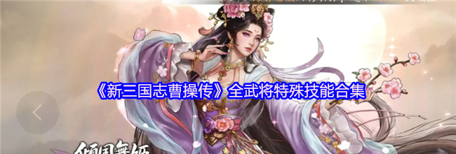 《新三国志曹操传》全武将特殊技能合集