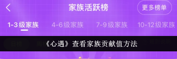 《心遇》查看家族贡献值方法