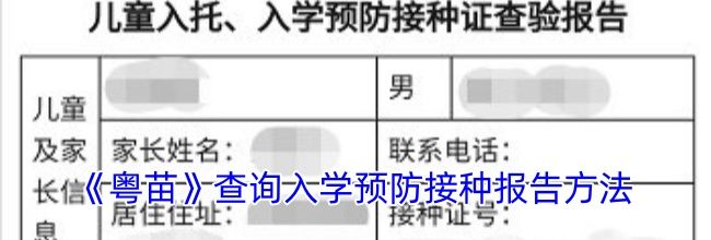 《粤苗》查询入学预防接种报告方法