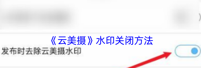 《云美摄》水印关闭方法