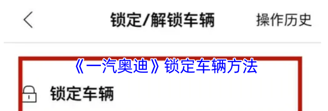 《一汽奥迪》锁定车辆方法