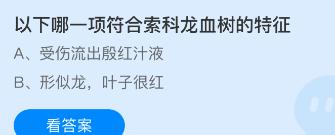 以下哪一项符合索科龙血树的特征