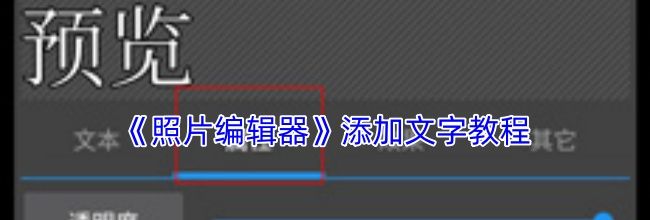 《照片编辑器》添加文字教程