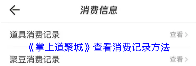 《掌上道聚城》查看消费记录方法