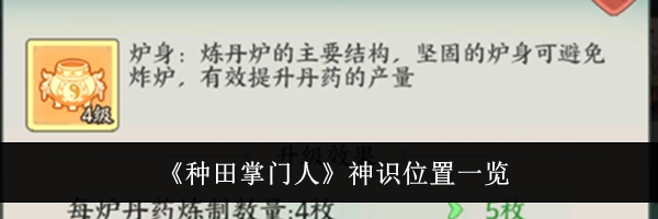 《种田掌门人》神识位置一览